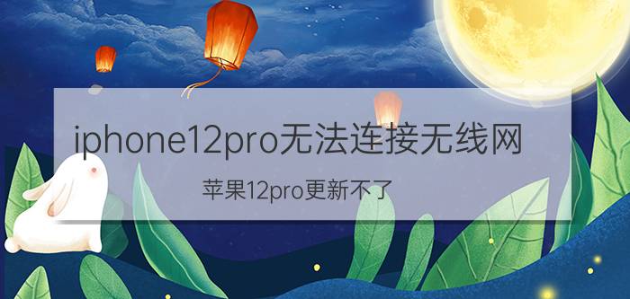 iphone12pro无法连接无线网 苹果12pro更新不了？